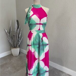 Busayq High Neck Tie-Dye Summer Dress